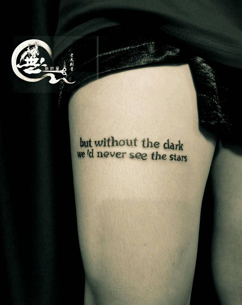 字母纹身图片_腿部字符成品纹身图案