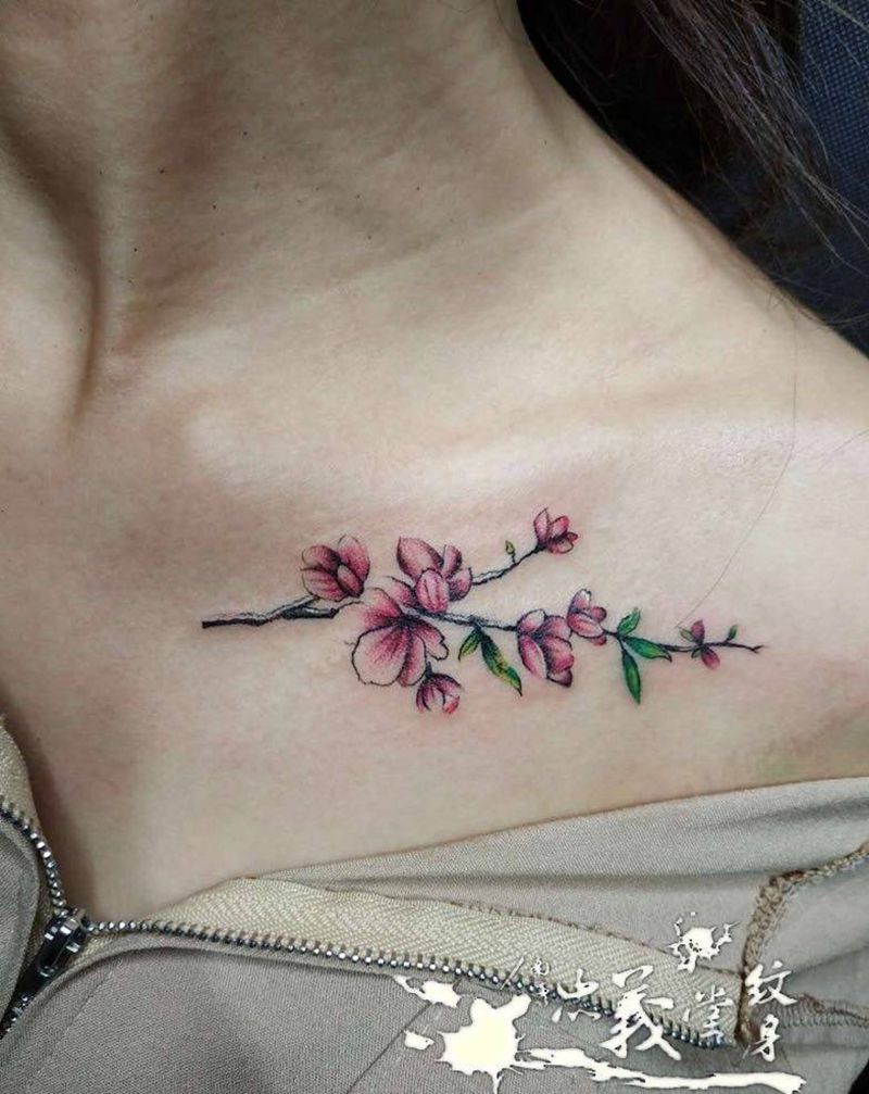 桃花纹身图片_成品人物纹身图案