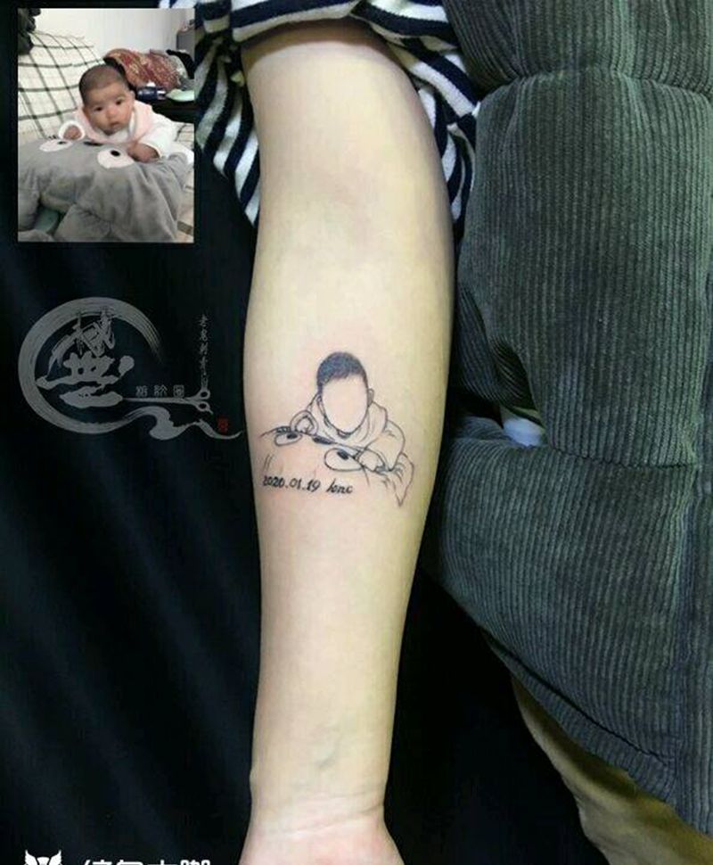 简笔画纹身图片_手臂纹身图案