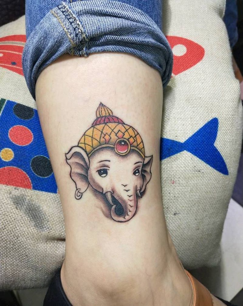 情侣小象纹身图片