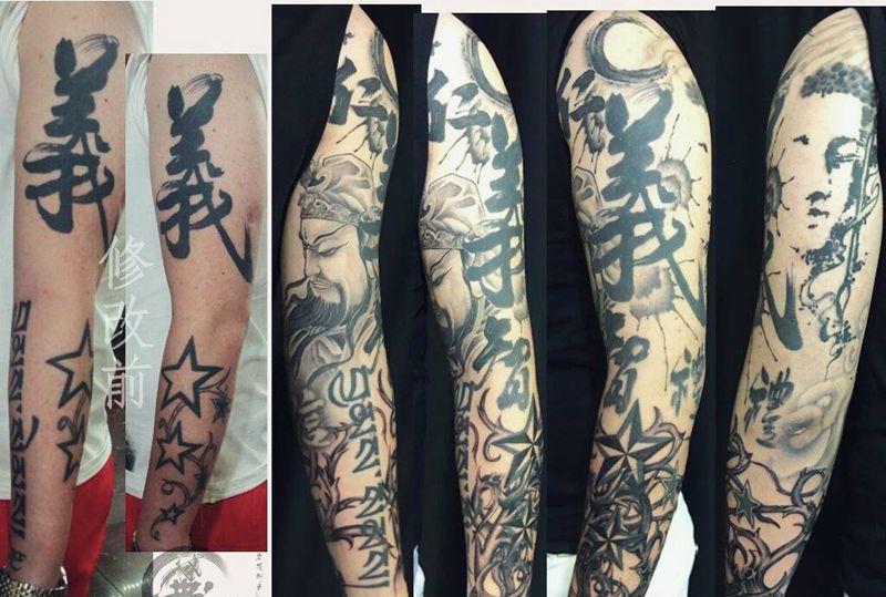 修改添加花臂纹身图片_手臂纹身图案