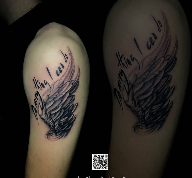 翅膀纹身图片_手部手臂臀部传统动物成品手稿插画纹身图案