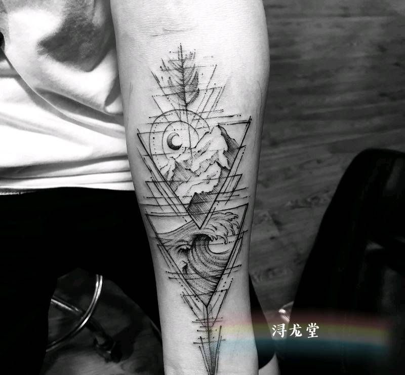 点 线 面纹身图片