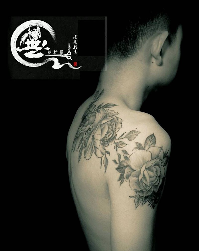 素花纹身图片_欧美清新原创花卉成品纹身图案