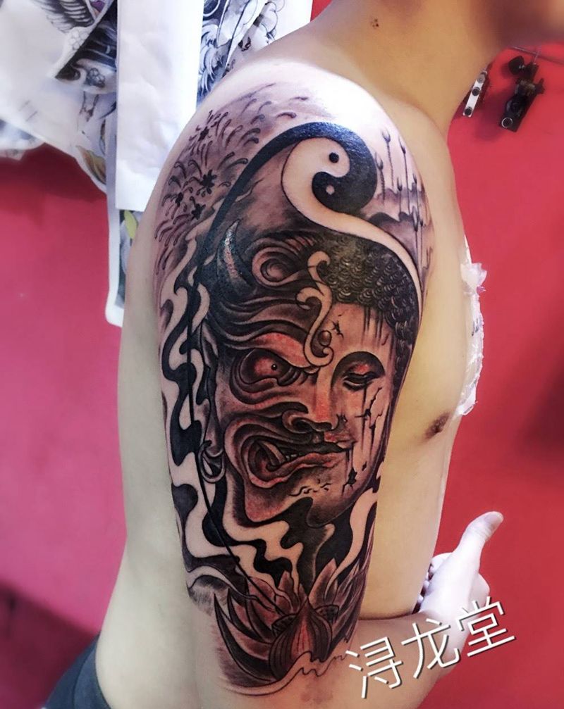 佛魔纹身图片