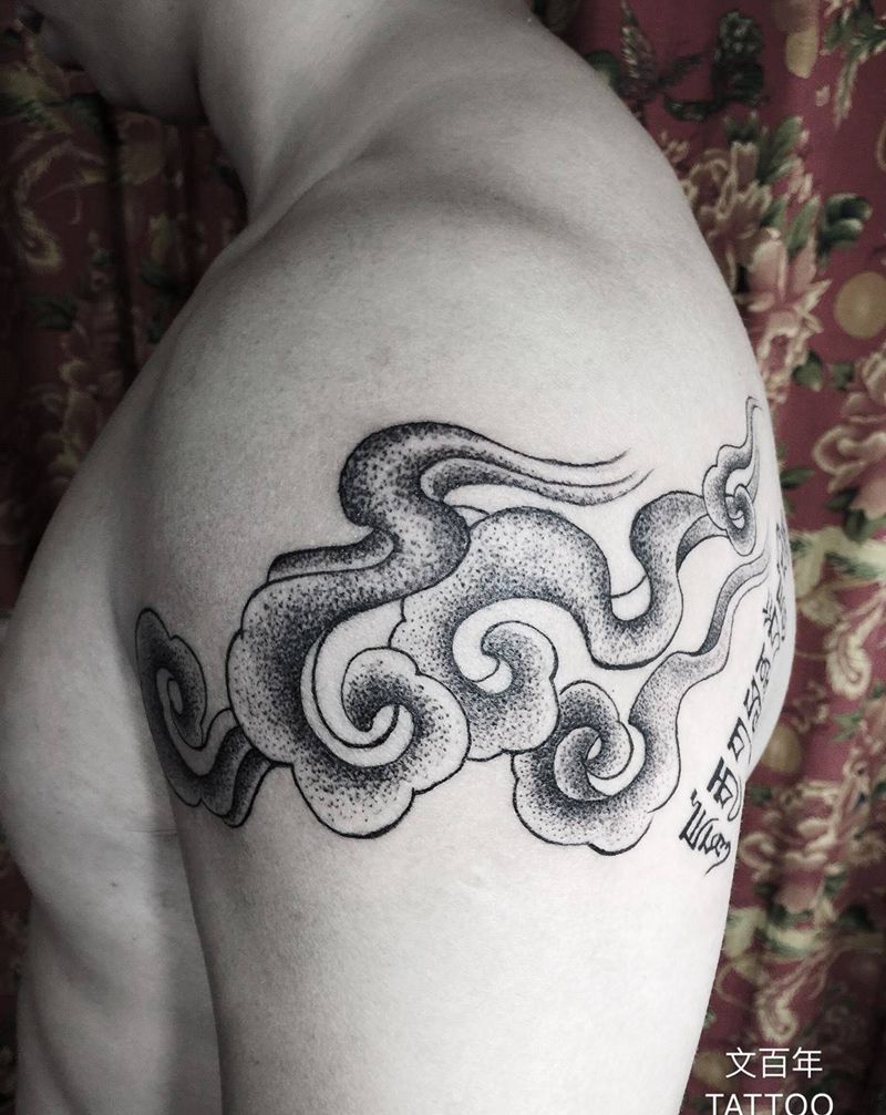点刺祥云纹身图片