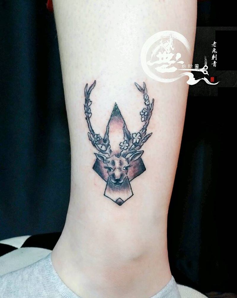 清新纹身图片_腿部清新成品纹身图案