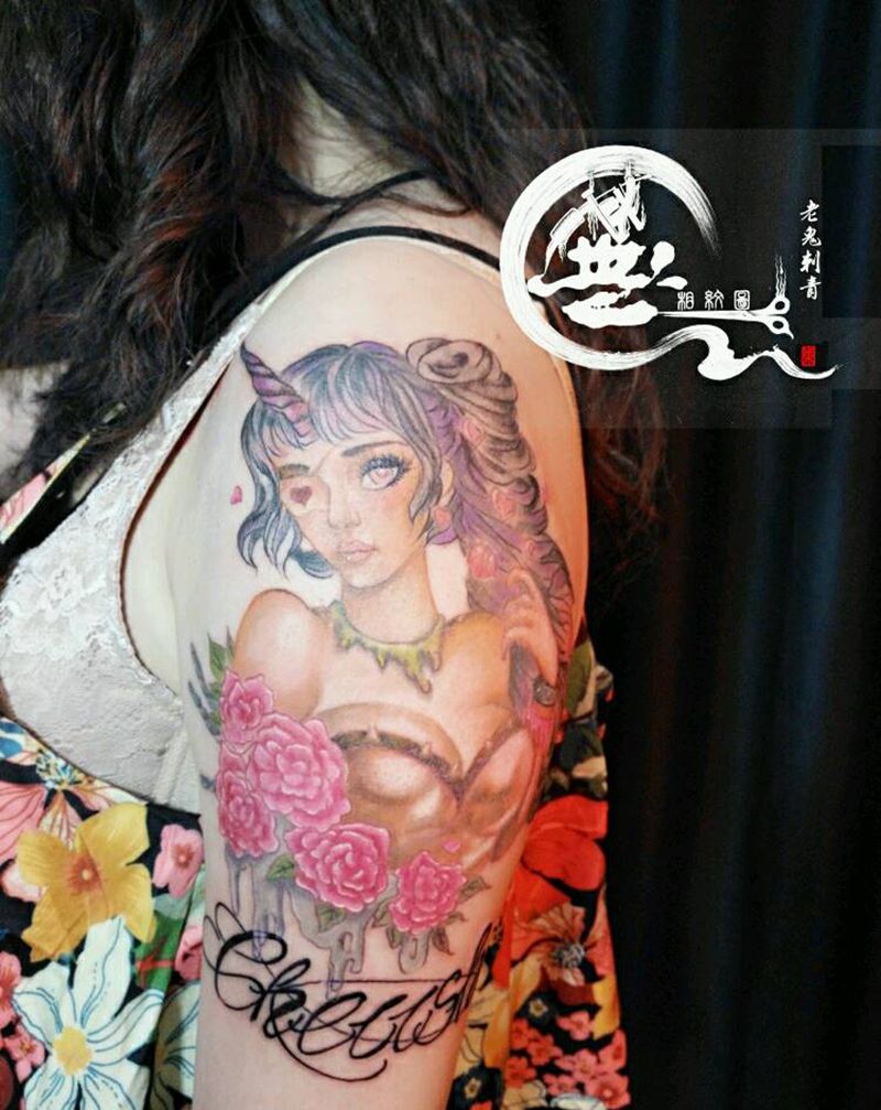 欧美风格纹身图片_手臂欧美成品纹身图案