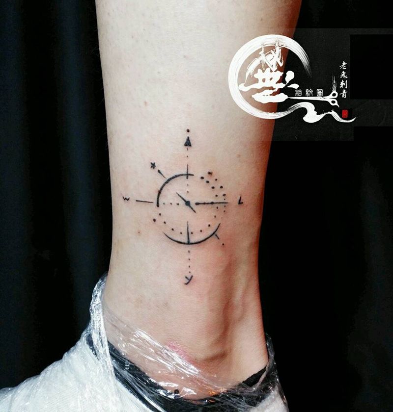 小清新纹身图片_腿部清新成品纹身图案