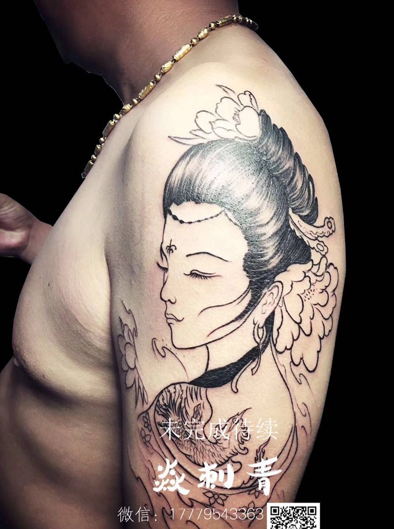 艺妓纹身图片