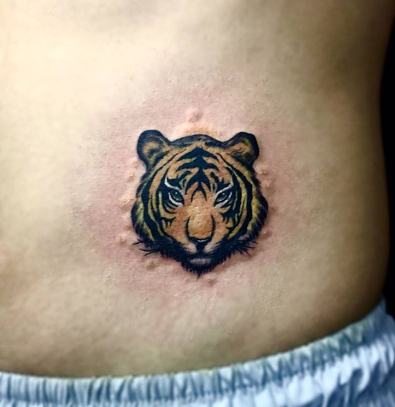 迷你小虎纹身图片