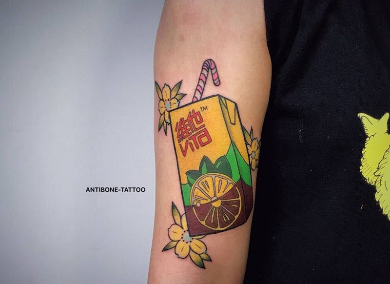 # 柠檬茶#纹身图片_手臂腿部Old SchoolNew School纹身图案