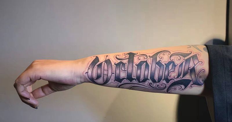 ＃ 花体字＃纹身图片_手臂腿部花体字图腾花体字奇卡诺奇卡诺花体纹身图案