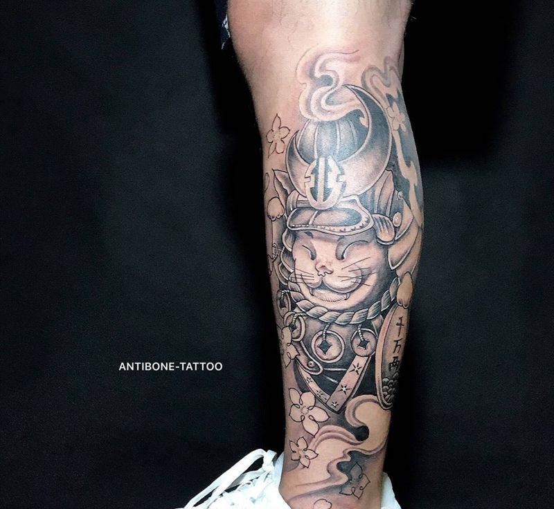 # 武士喵#纹身图片