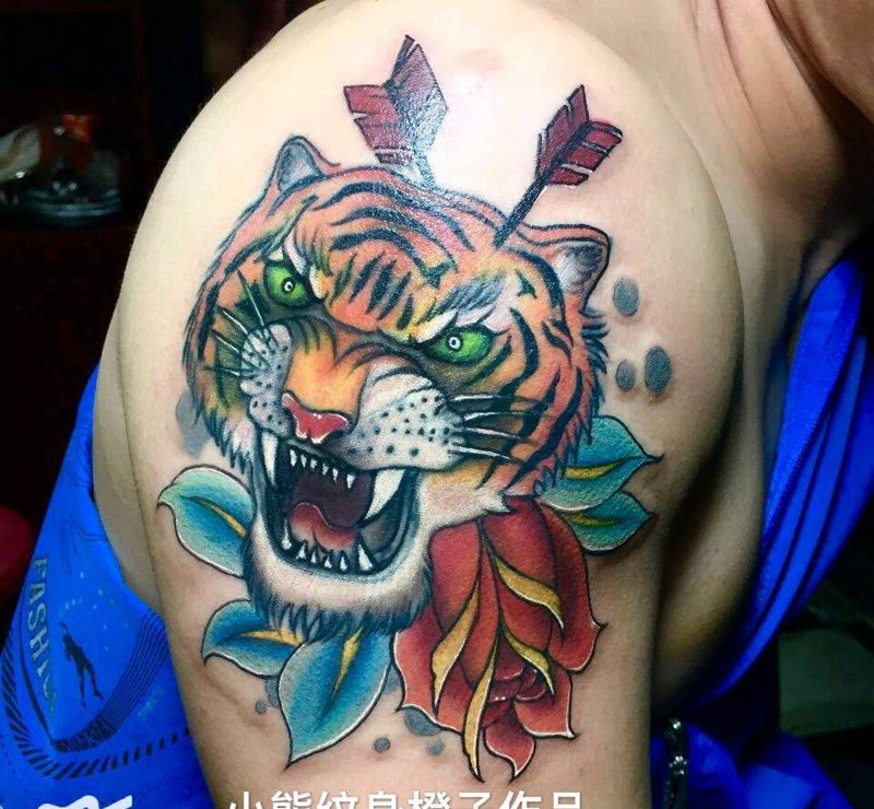 驻店师傅橙子作品纹身图片