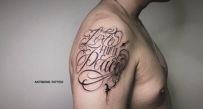 ＃ 花体字＃纹身图片_手臂花体字欧美写实花体字欧美纹身图案