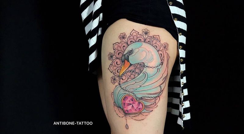 # 国内知名洗衣机品牌#纹身图片_成品腿部欧美清新贴纸动物反骨刺青培训纹身图案