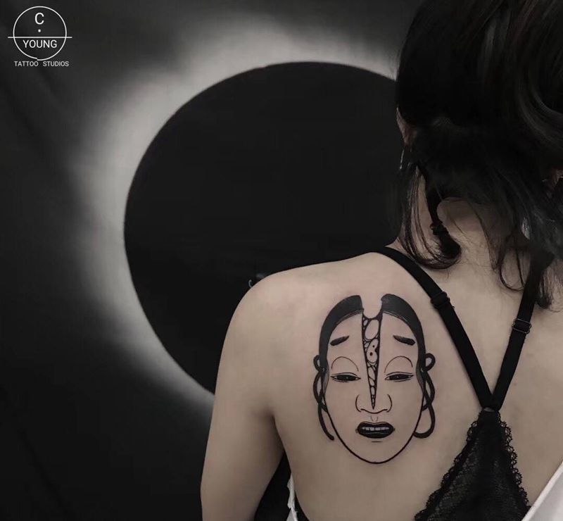 面具纹身图片