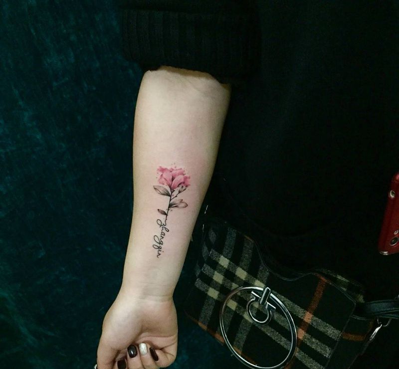 花卉类纹身图片_成品手部手臂清新植物纹身图案