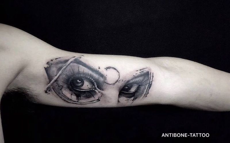 # 瞅你咋滴#纹身图片_成品手臂欧美写实人物静物反骨刺青培训纹身图案