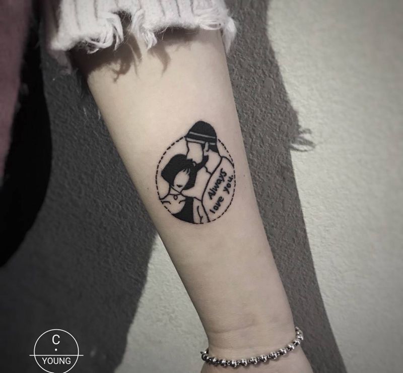 不离不弃纹身图片_成品手臂手部欧美几何人物纹身图案