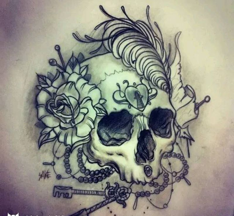 一组纹身手稿。纹身图片