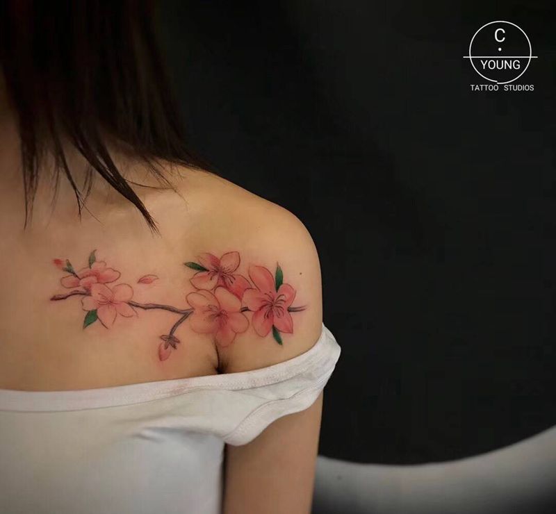 樱花纹身图片