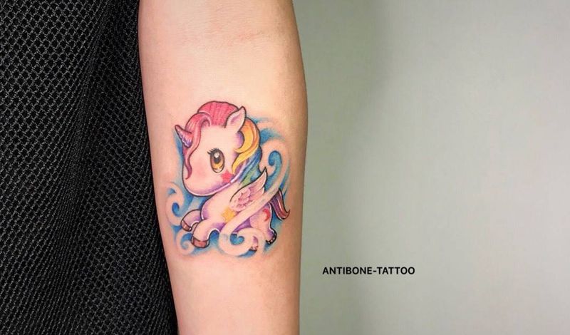 # 神马#纹身图片_成品手臂欧美清新贴纸动物鬼神反骨刺青培训纹身图案