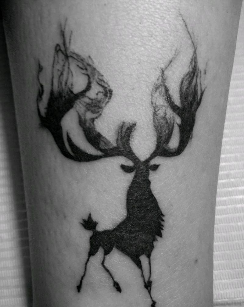 情侣鹿纹身图片