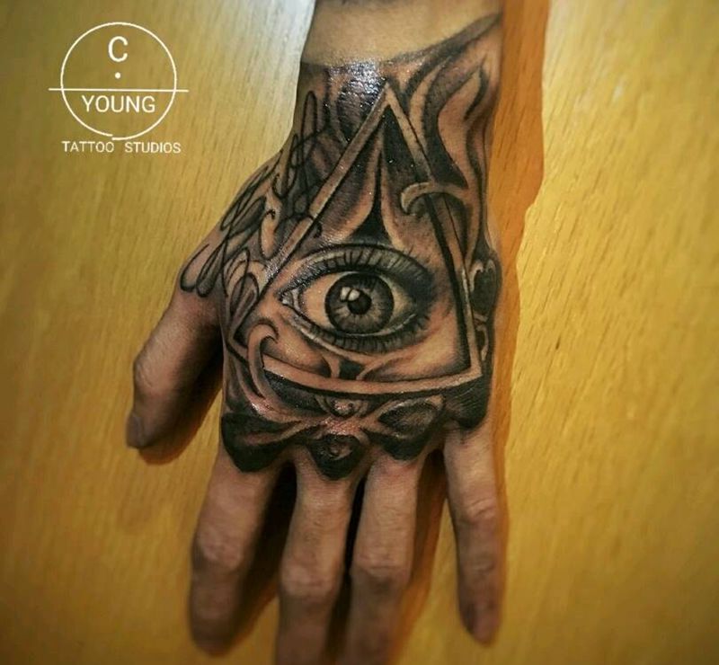 上帝之眼纹身图片_手臂手部脚部欧美写实静物鬼神宗教成品纹身图案