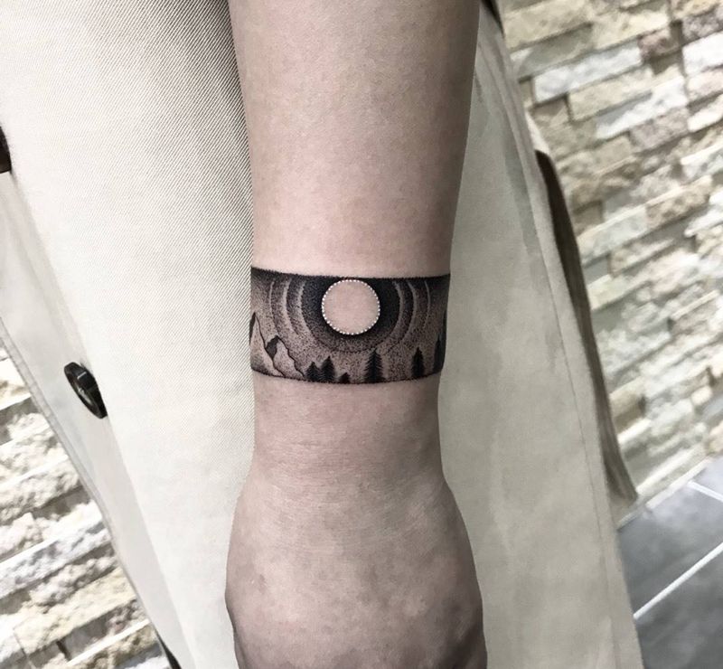 臂环纹身图片_成品手部手臂清新欧美传统植物静物纹身图案