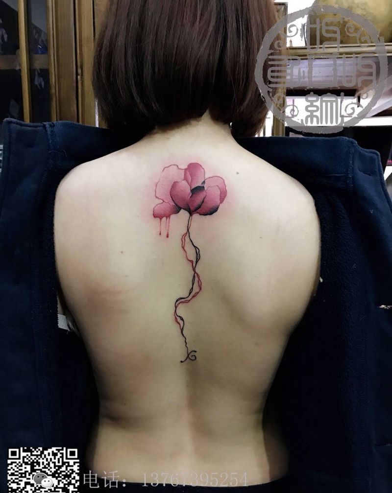 多张美少女纹身图纹身图片_腰部胸部背部植物成品纹身图案