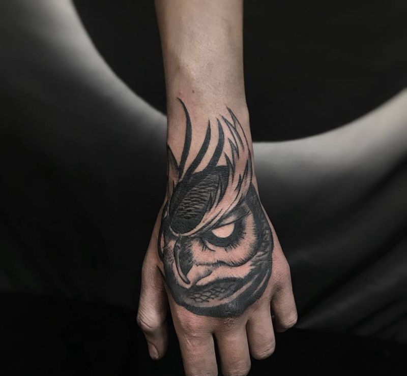 猫头鹰纹身图片