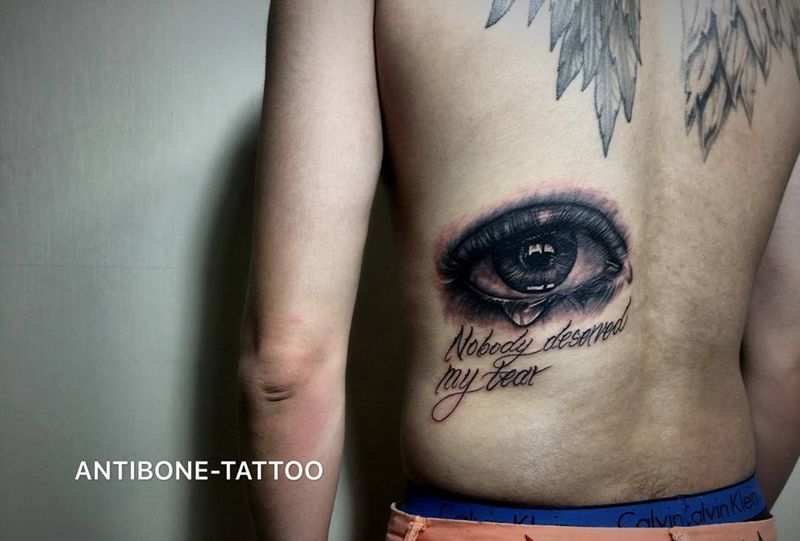 心灵之窗,眼睛纹身图片_成品背部手臂腿部欧美写实反骨刺青原创纹身图案