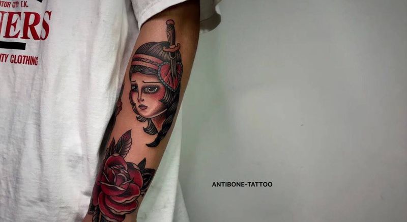 # 一组贴图，腿和胳膊#纹身图片_手臂腿部老传统Old SchoolOld school欧美纹身图案