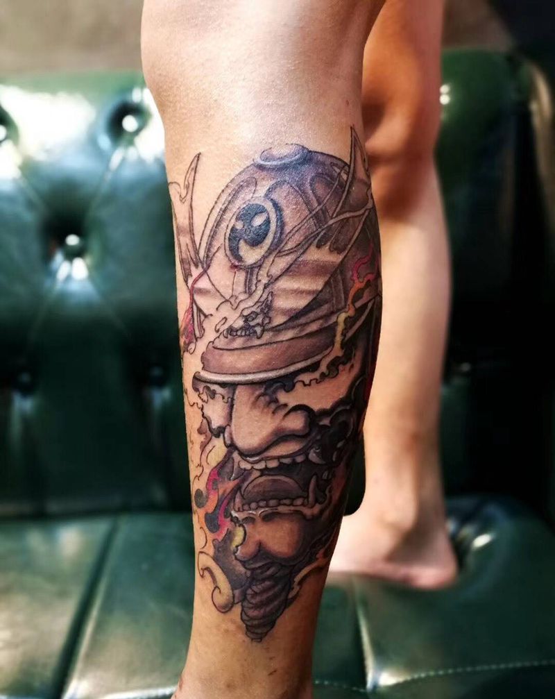 鬼武士纹身图片