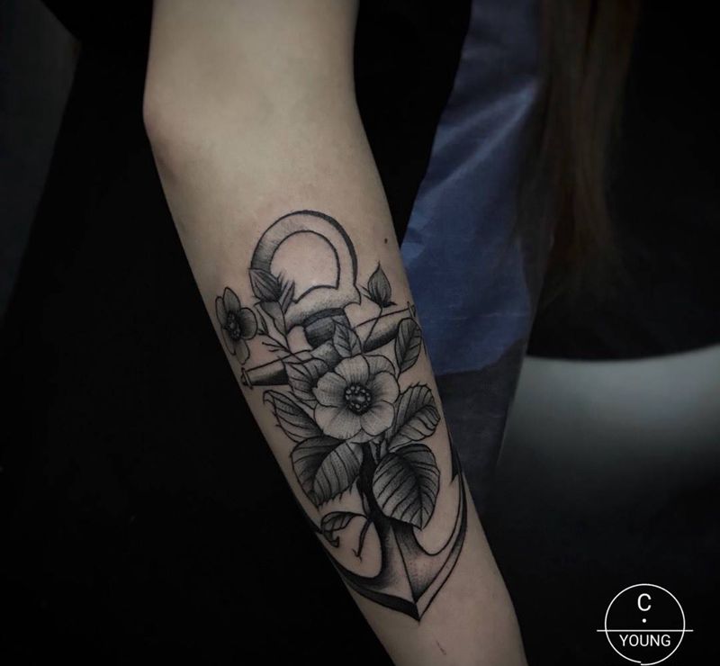 ⚓️纹身图片_手臂欧美清新几何静物成品纹身图案