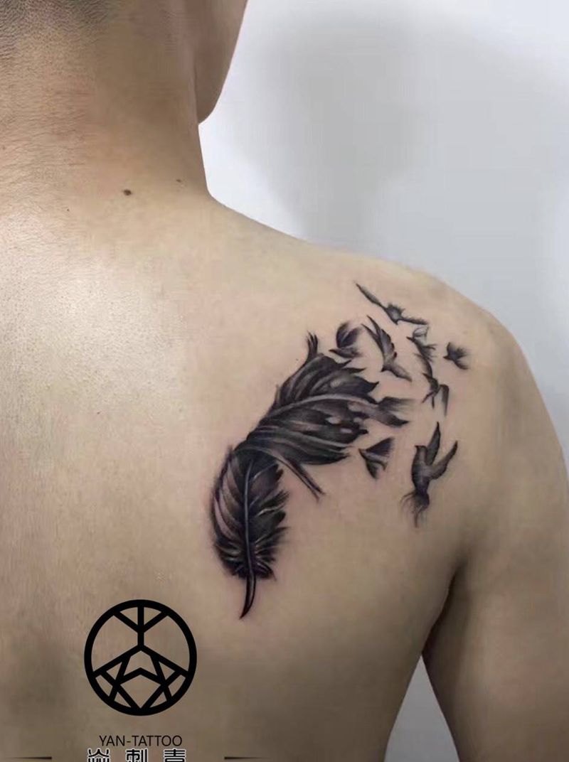 羽毛纹身图片