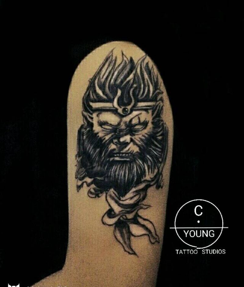 斗战胜佛纹身图片_手臂腿部手部传统习俗肖像国画动物鬼神成品纹身图案