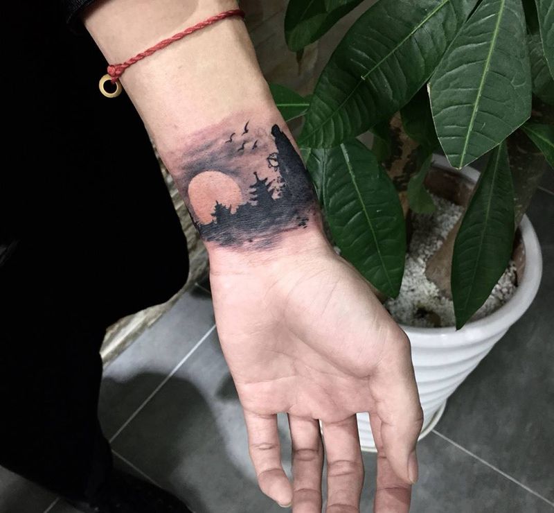 遮盖小活纹身图片_成品手部手臂传统人物静物纹身图案