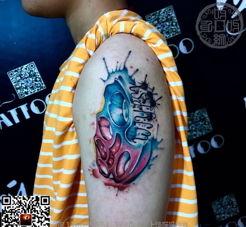 彩色虎指纹身图片