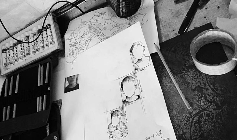 草稿纹身图片