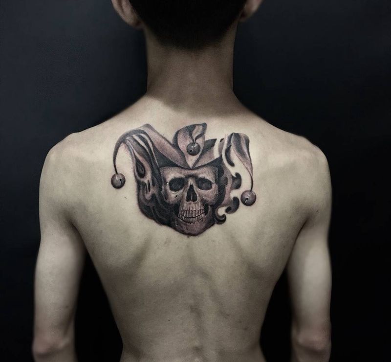 未完成骷髅小丑纹身图片