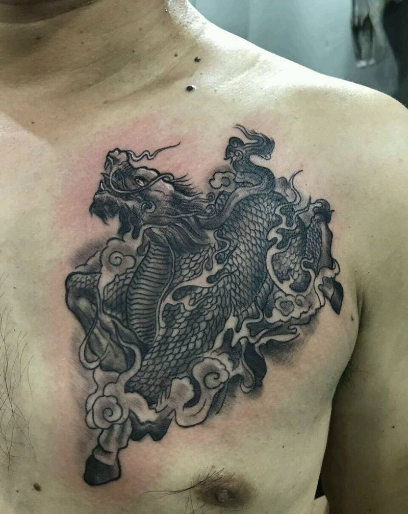 麒麟，3小时完成纹身图片