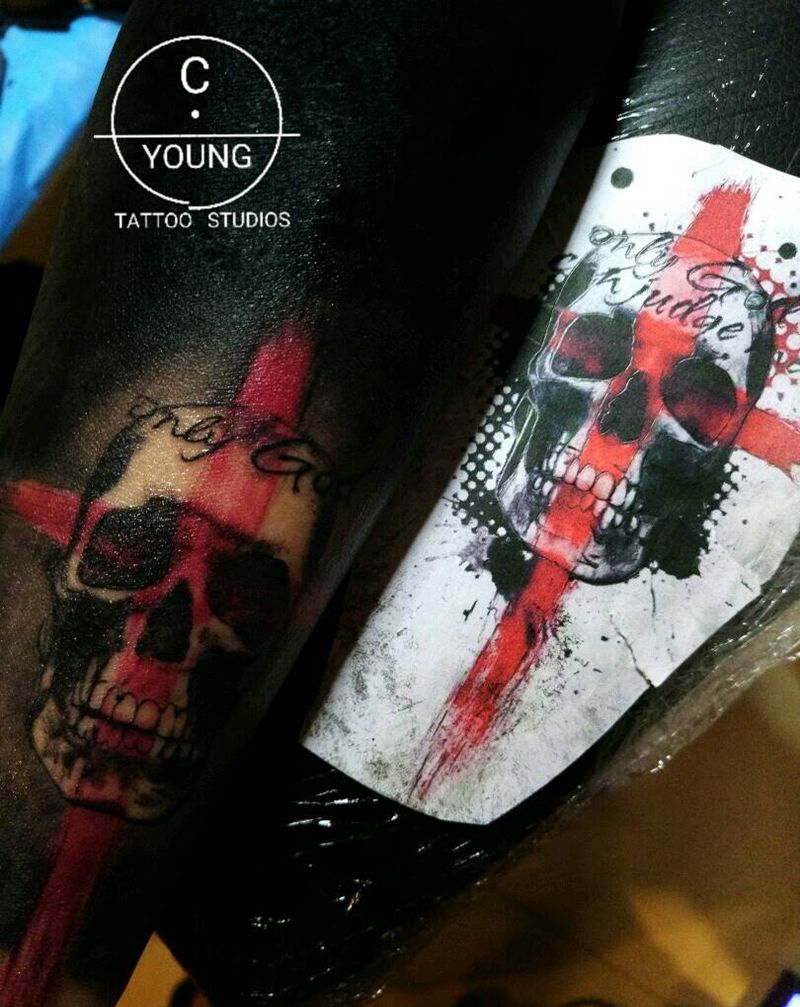 黑臂缕空纹身图片_手臂腿部手部脚部欧美写实鬼神骷髅暗黑成品纹身图案