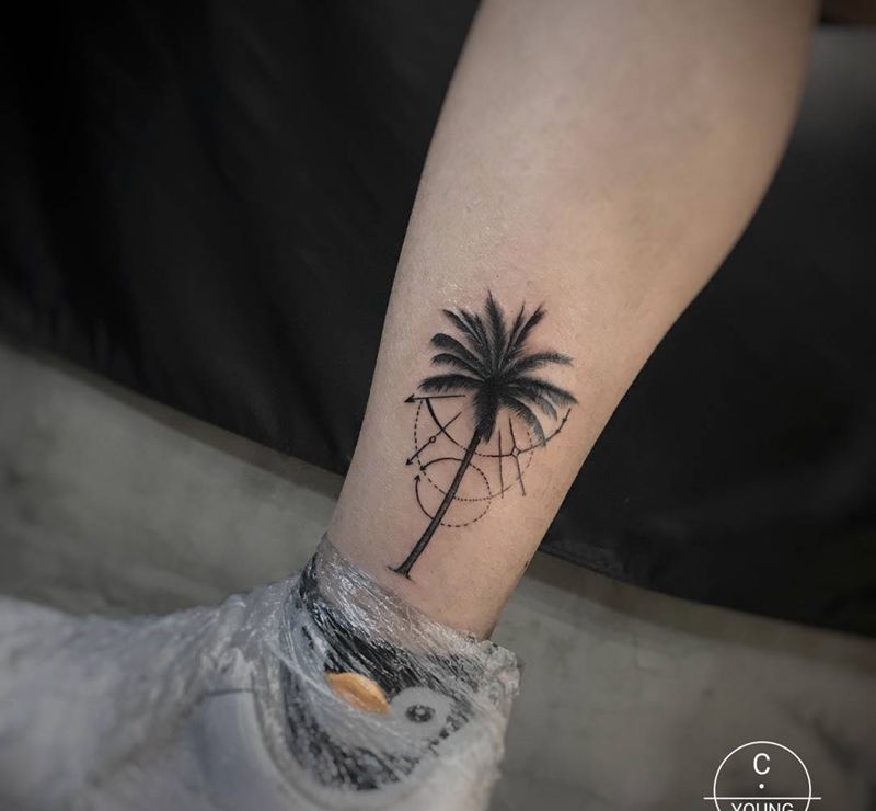 椰树纹身图片
