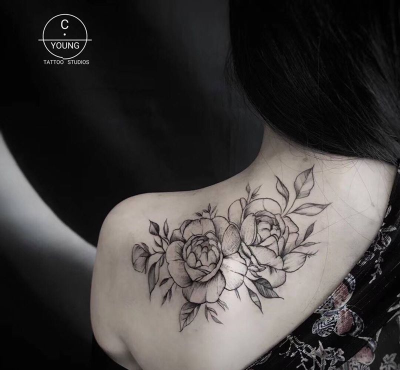 遮盖烫伤纹身图片