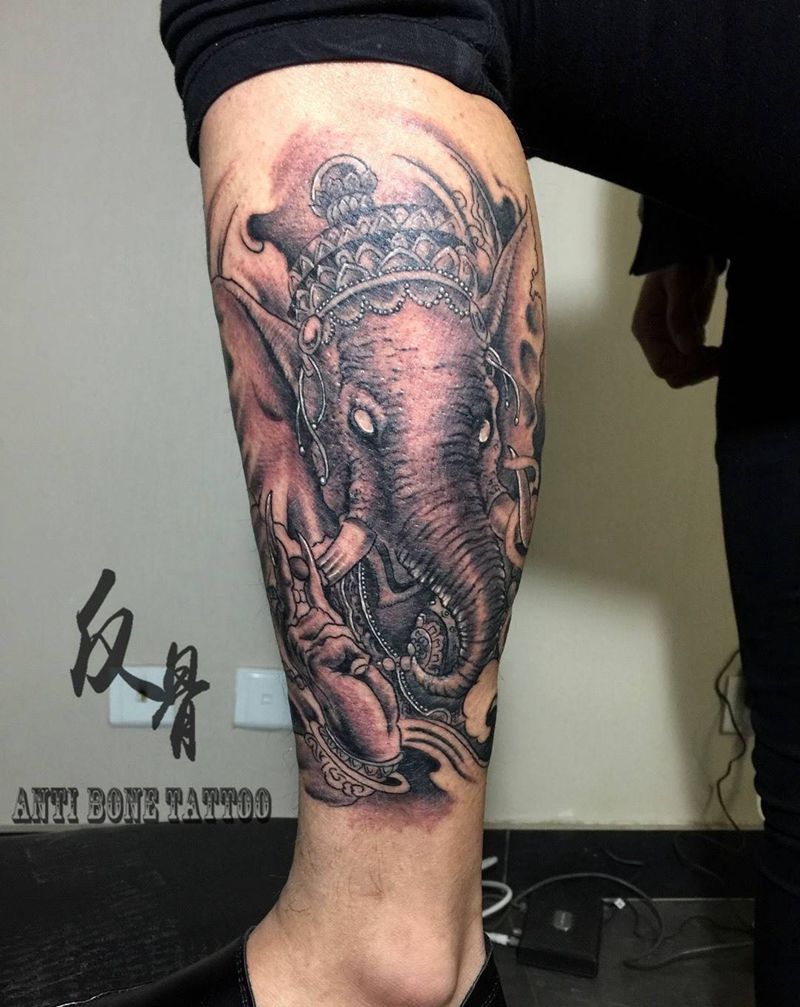 象神一枚纹身图片