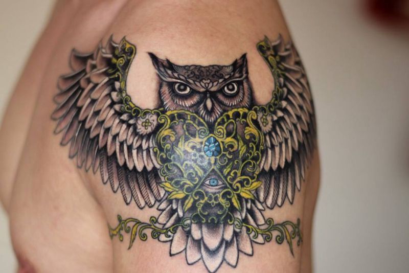 猫头鹰纹身图片