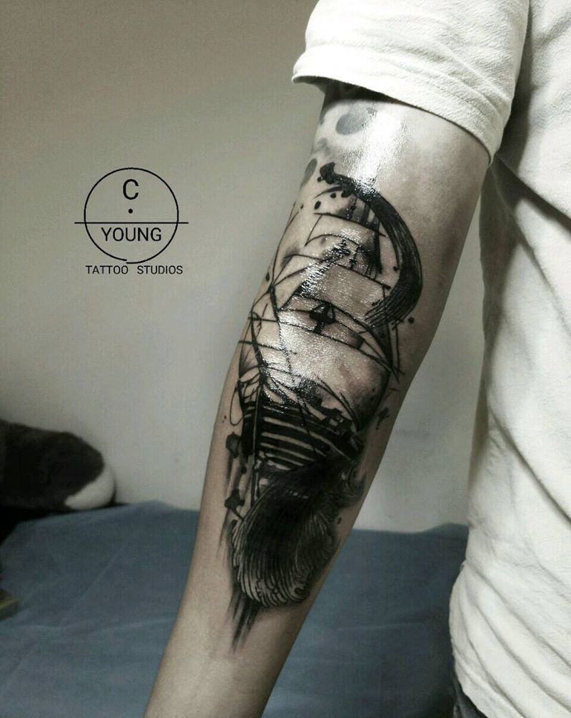 遮盖纹身图片_手臂腿部手部传统习俗原创水墨成品纹身图案